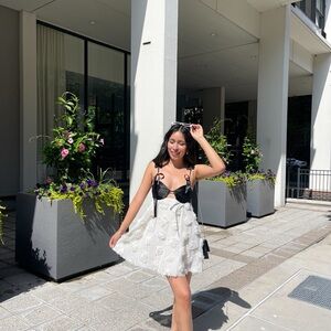 Black and White Floral Dress